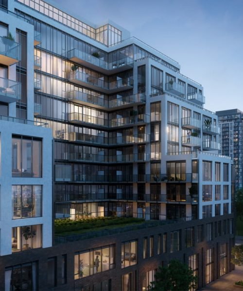 Joya-Condos-Streetscape-View-of-Exteriors-at-Dusk